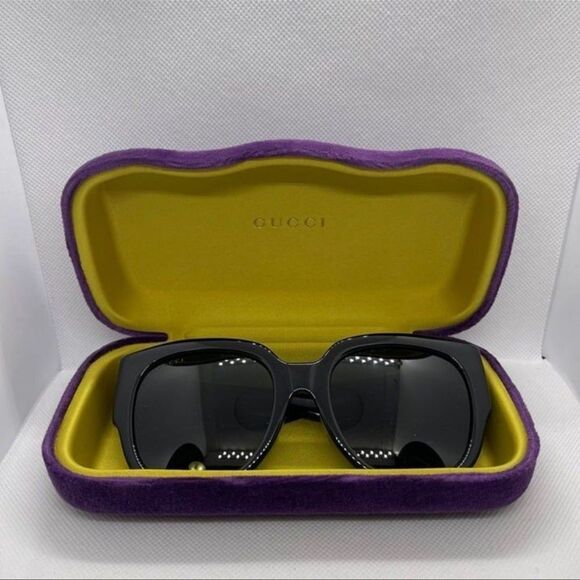 GUCCI Authentic Women's Gold Logo Havana Sunglasses - Picture 8 of 12